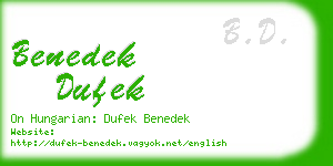 benedek dufek business card